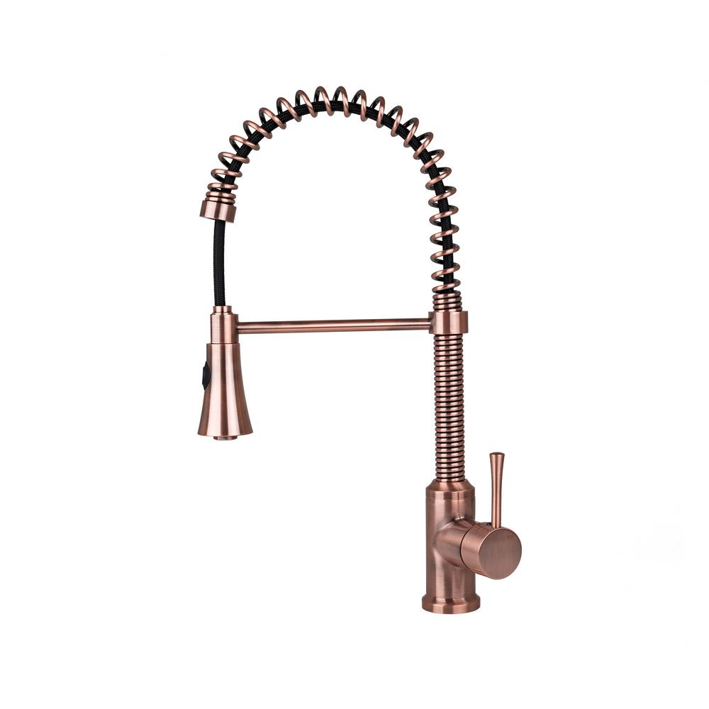 Copper Pull Down Faucets Kitchen Faucets The Home Depot