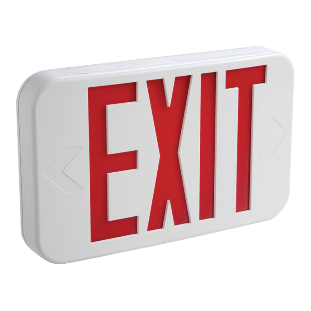 All Pro 25 Watt White Integrated Led Exit Sign With Red Letters Apx7r The Home Depot