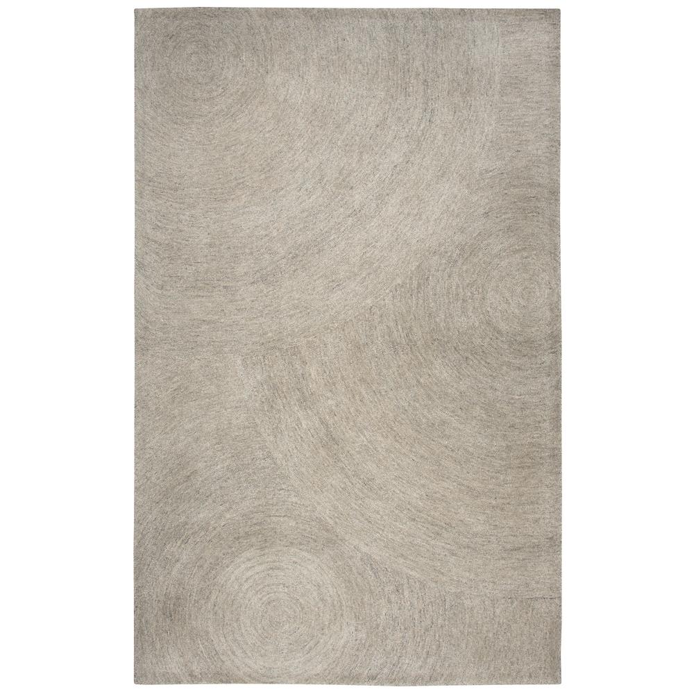 London Collection Gray 100 Wool 8 Ft X 10 Hand Tufted Swirl Area Rug