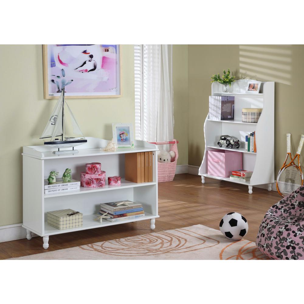 White Wood Children S 4 Tier Bookcase Display Chest 6101r The