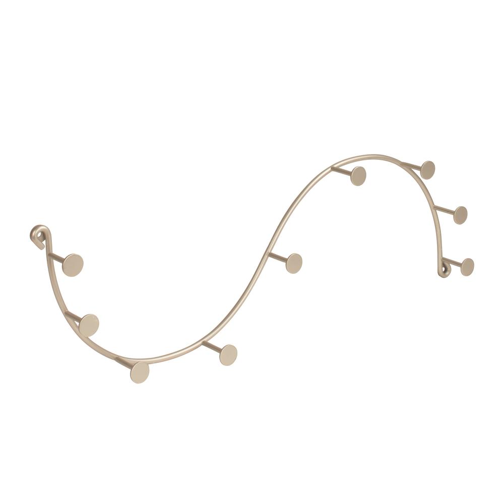 Spectrum Satin Nickel Single Sweep 7 1 4 In L Decorative 9 Hook Wall Mount Rack