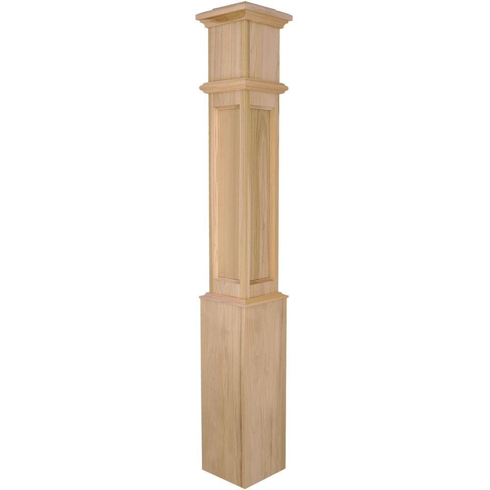 Stair Parts 4098 56 in. x 7-1/2 in. Poplar Flat Panel Box Newel Post ...