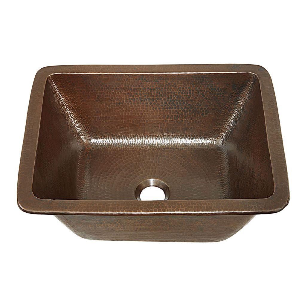 Copper Drop In Bathroom Sinks The Home Depot Hawking Dual Mount Handmade Pure Solid Copper Bathroom Sink In Aged
