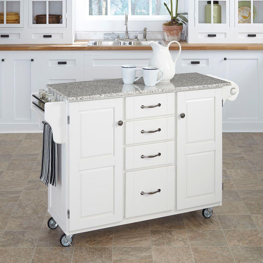 Create A Cart White Kitchen With Salt And Pepper Granite Top Create A Cart White Kitchen With Salt And Pepper Granite Top