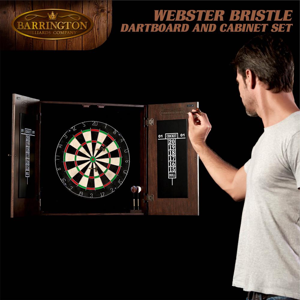 Barrington Webster Bristle Dart Board And Solid Wood Cabinet Set