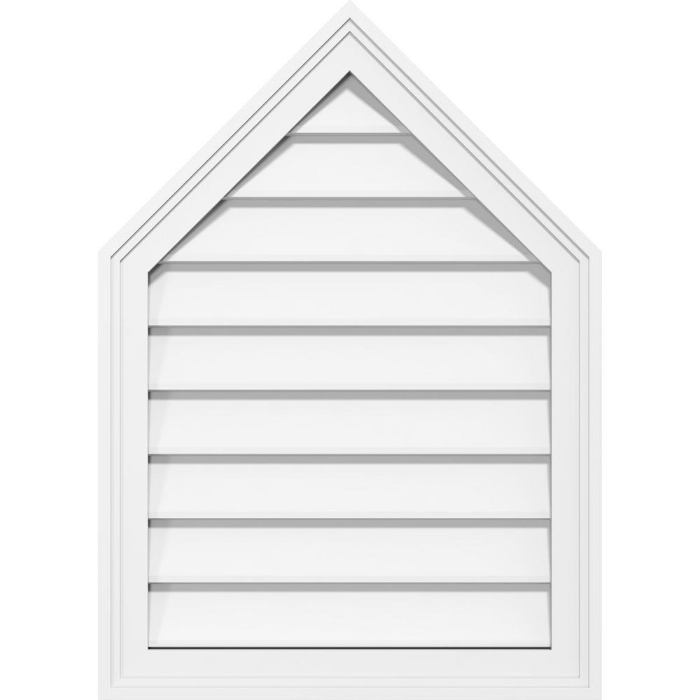 Ekena Millwork 34 In X 14 In Peaked Top Surface Mount Pvc Gable
