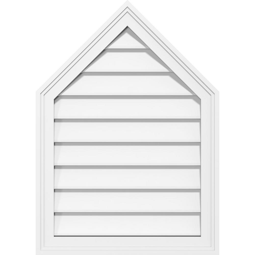 Ekena Millwork 40 In X 38 In Peaked Top Surface Mount Pvc Gable