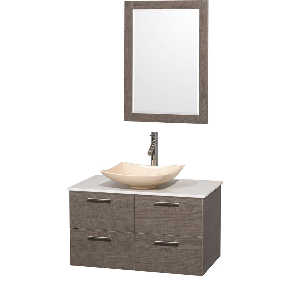 Wyndham Collection Amare 36 In Vanity Gray Oak With Solid Wyndham Collection Amare 36 In Vanity Gray Oak With Solid Surface Top