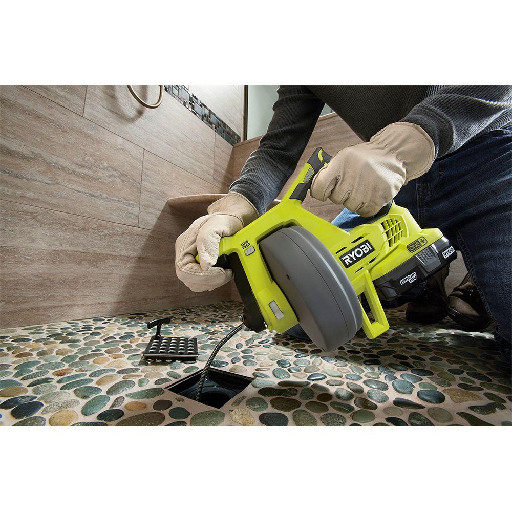 Drain Snake,Clogged Drain Cleaning Spring -Drain Auger Clog Remover Use For most of The Clogged Sewers//Bathtub Drain//Kitchen Sink Open,Drain Clog Remover with Work Gloves and Storage Bag Blue 25ft