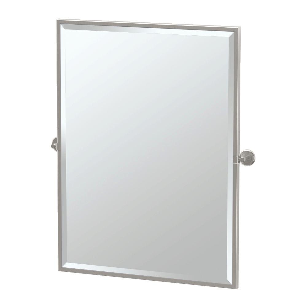Gatco Latitude II 25 in. W x 33 in. H Framed Single Rectangle Mirror in Satin Nickel4299FS