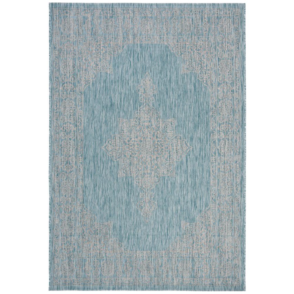 Safavieh Courtyard Gray/Aqua 5 ft. x 8 ft. Indoor/Outdoor Area RugCY8557372125 The Home Depot