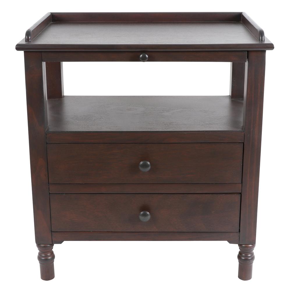 Decor Therapy Walnut Side Table Fr8698 The Home Depot Walnut Side Table