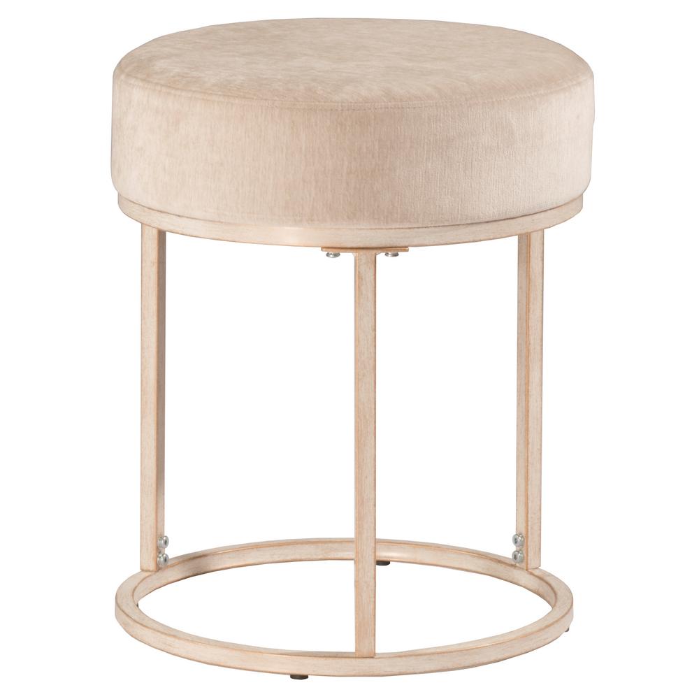 Hilale Furniture Swanson White Vanity Stool 51024 The Home Depot