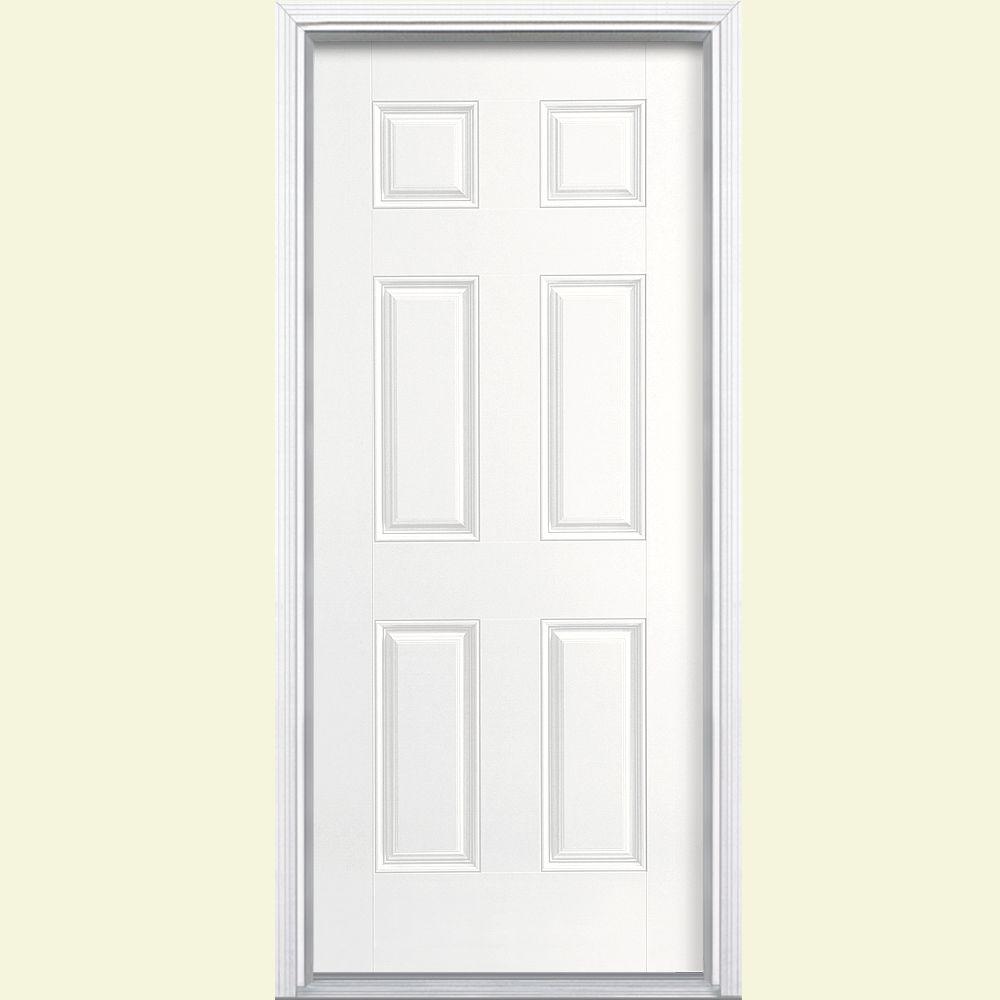 Masonite 36 In X 80 6 Panel Ultra Pure White Left Hand Inswing Masonite 36 In X 80 6 Panel Ultra Pure White Left Hand