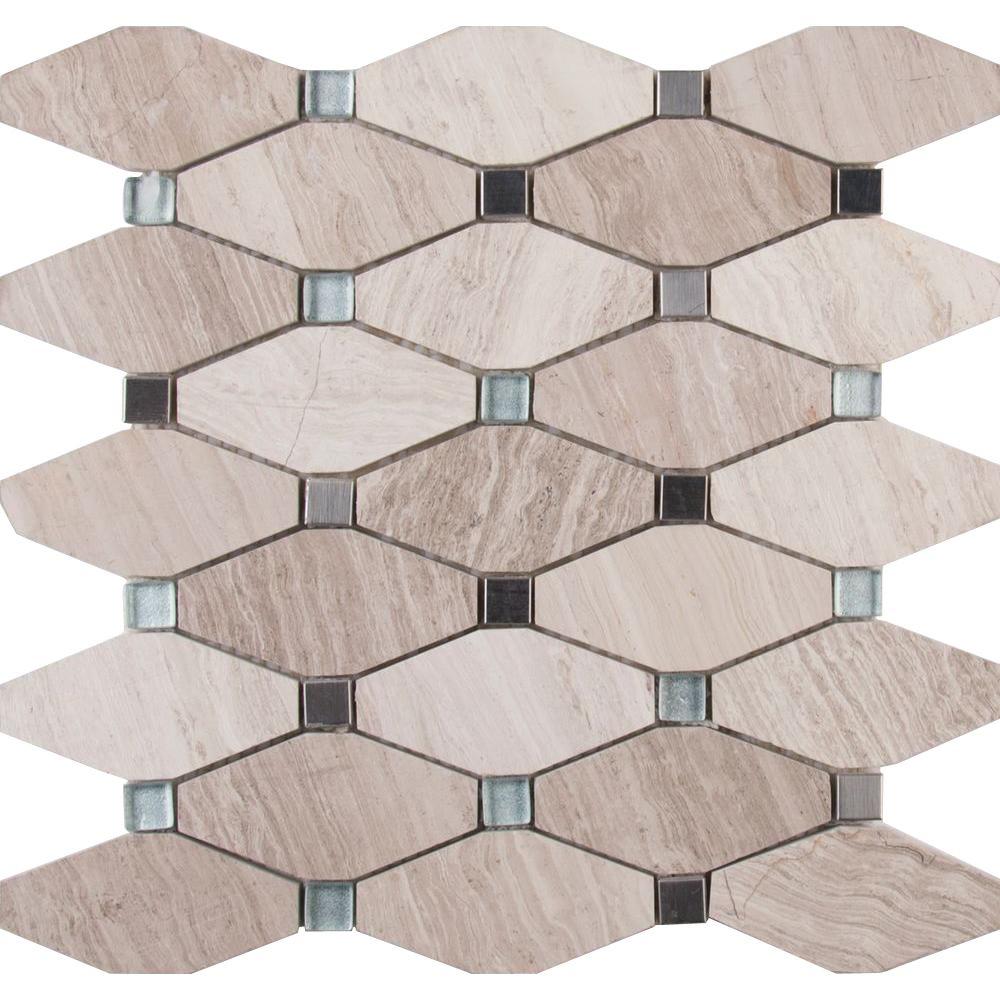 Octagon Tile Flooring The Home Depot Bayview Elongated Octagon 12 In X 10 Mm Gl Metal Mesh