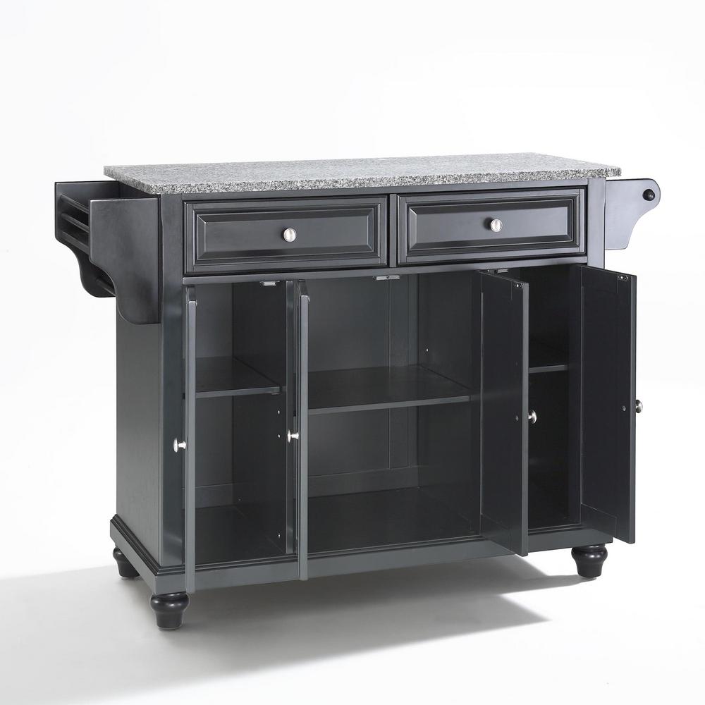 Crosley Furniture Cambridge Black Kitchen Island With Granite Top