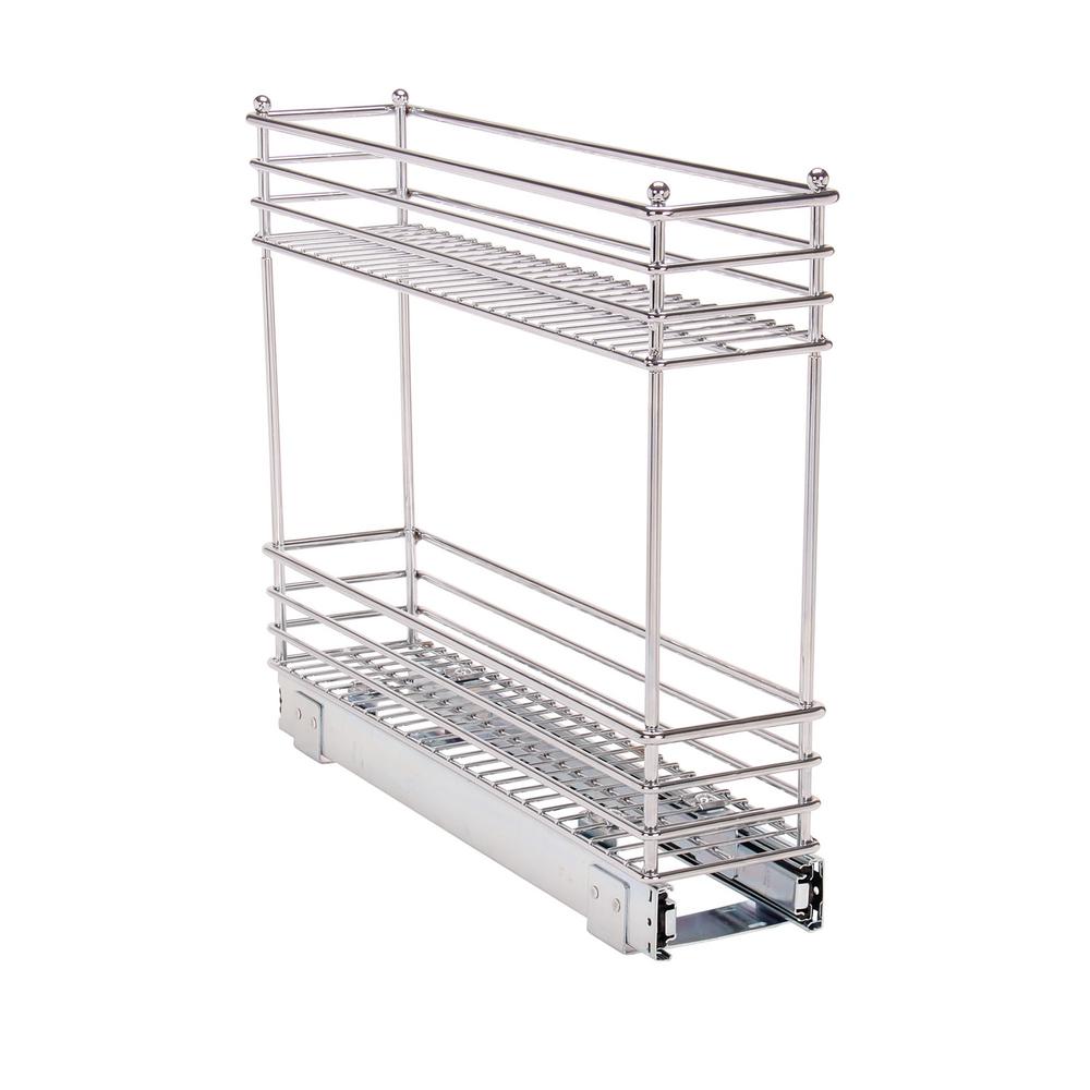 Design Trend Pull Out Cabinet Drawers Deep 2 Tier Sliding Organizer Kd In Chrome