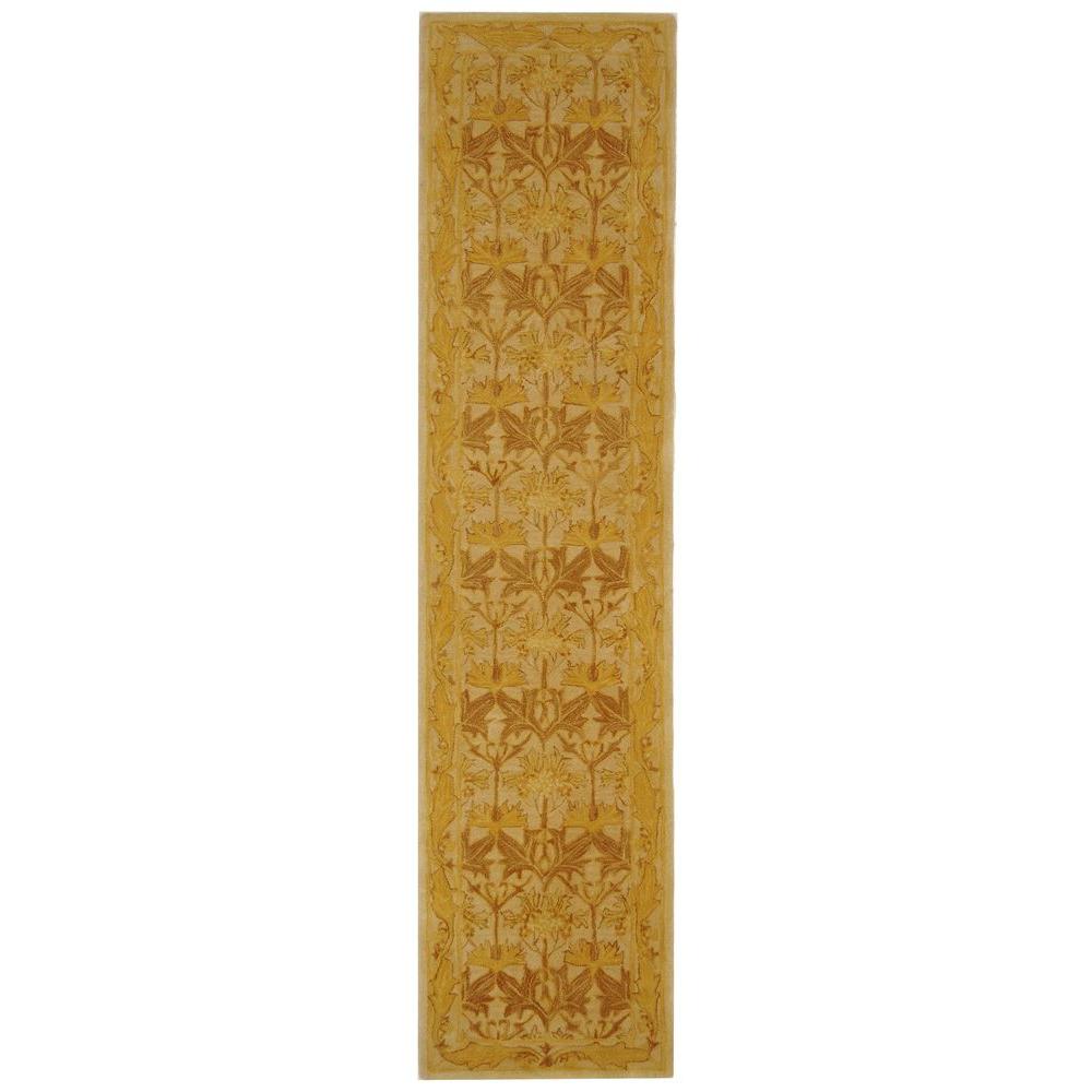 Safavieh Anatolia Ivory/Gold 2 ft. x 12 ft. Runner RugAN541B212 The