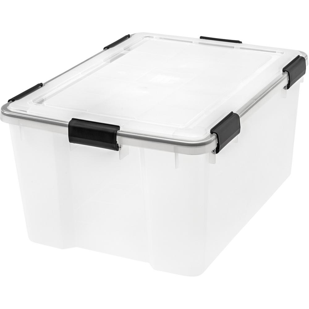 IRIS 62 Qt. Weather Tight Storage Box in Clear110550 The Home Depot