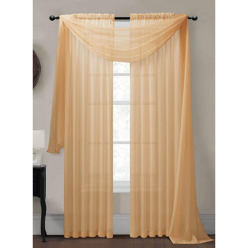 Window Elements Sheer Diamond Sheer Voile Gold Grommet Extra Wide