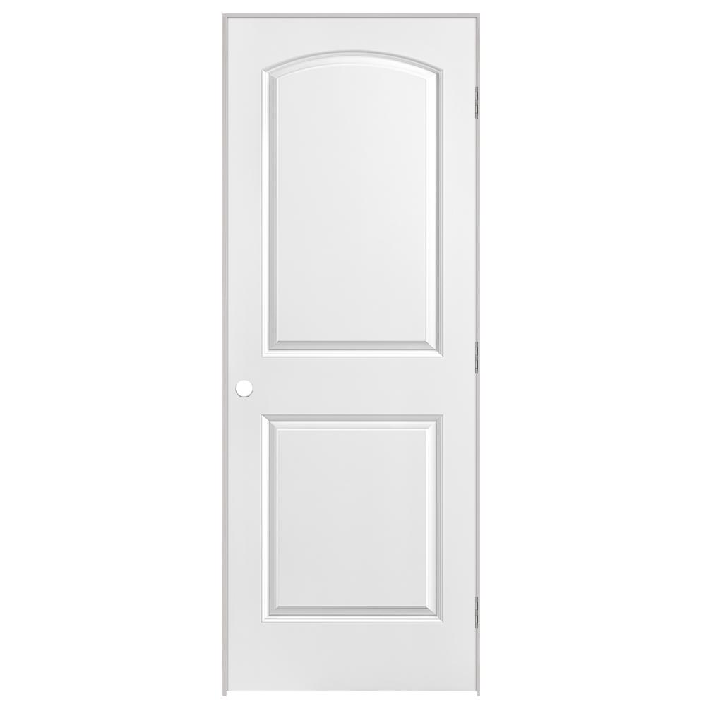 Masonite 30 In X 80 In Roman 2 Panel Round Top Right Handed Hollow Core Smooth Primed Composite Single Prehung Interior Door