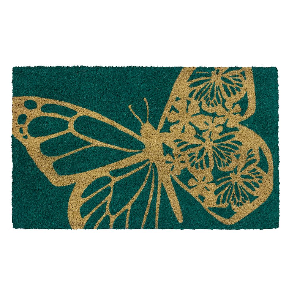 Entryways Butterfly 28 In X 17 In Non Slip Coir Door Mat P2176
