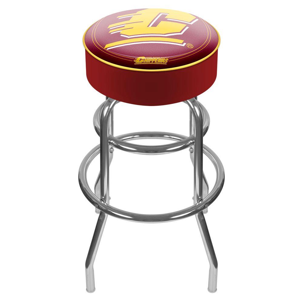 Trademark Central Michigan University 31 In Chrome Padded Swivel Central Michigan University 31 In Chrome Padded Swivel Bar Stool