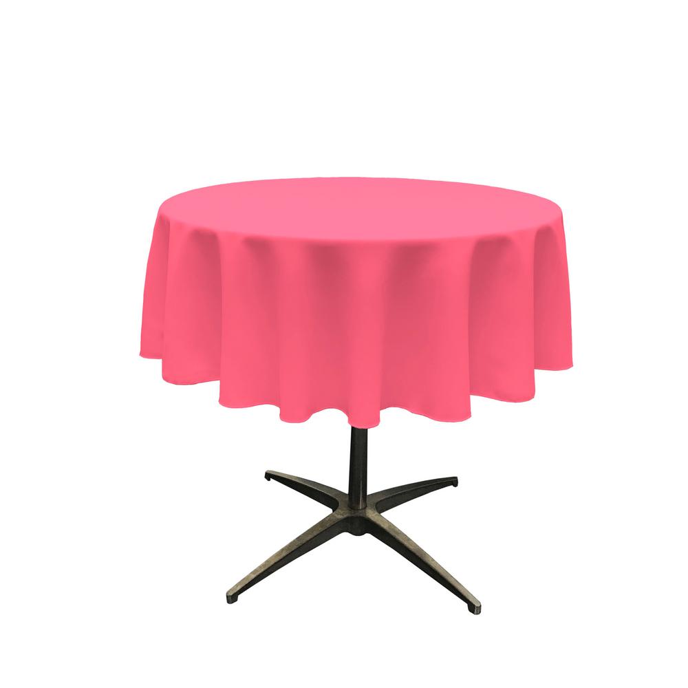 La Linen Polyester Poplin Hot Pink 51 Inches Round Tablecloth La Linen Polyester Poplin Hot Pink 51 Inches Round Tablecloth