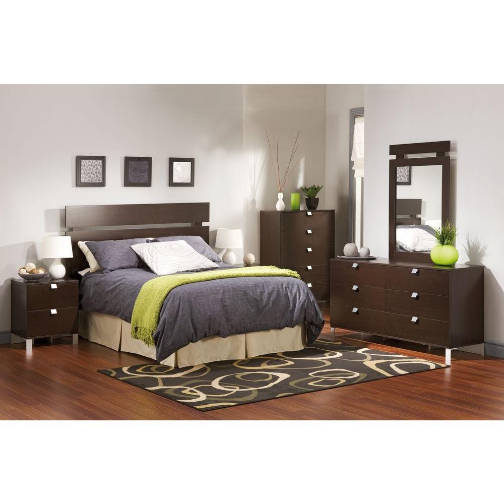 South Shore Spark 5 Drawer Chocolate Chest 3259035 The Home Depot