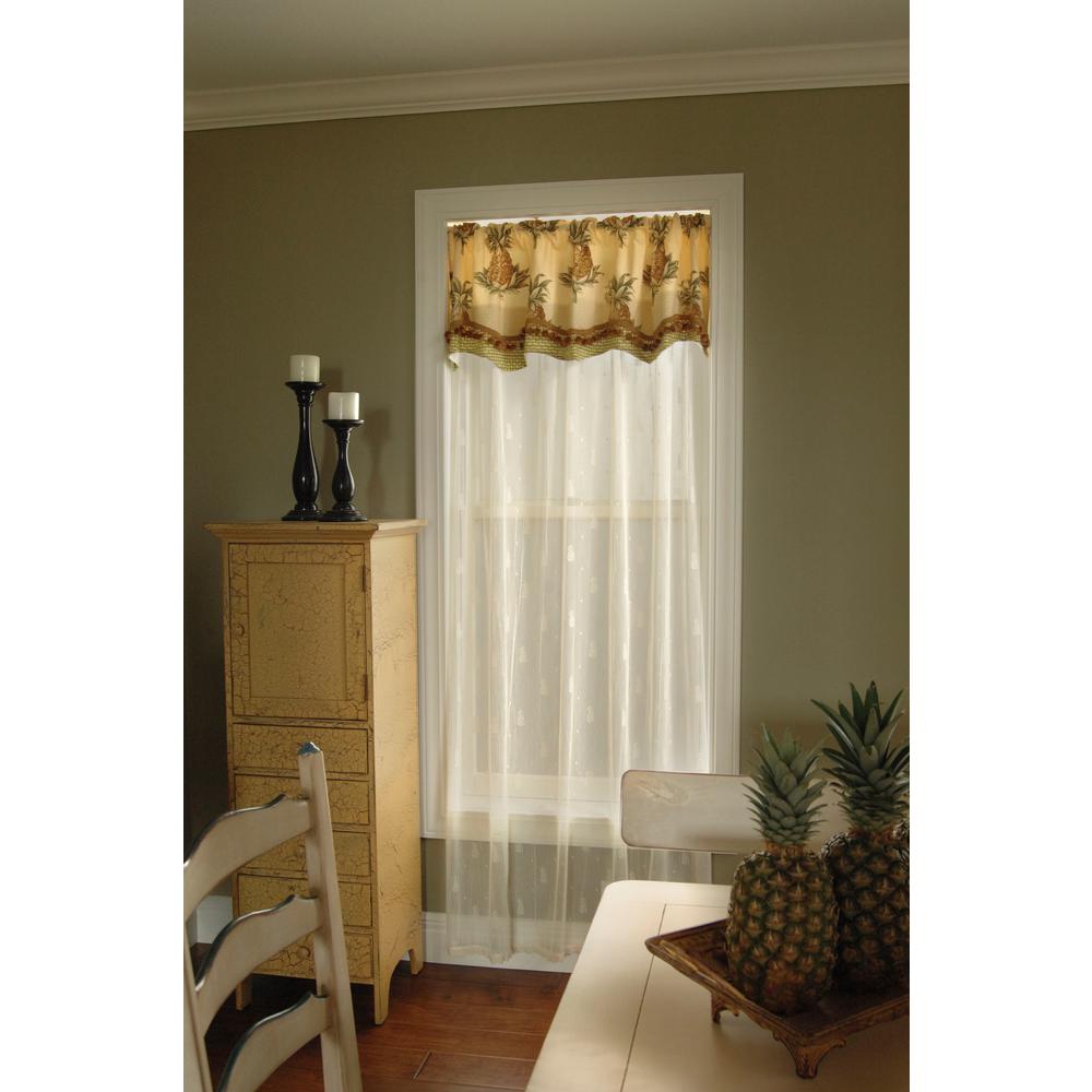 Heritage Lace SemiOpaque Pineapple 45 in. L Polyester Valance in Ecru