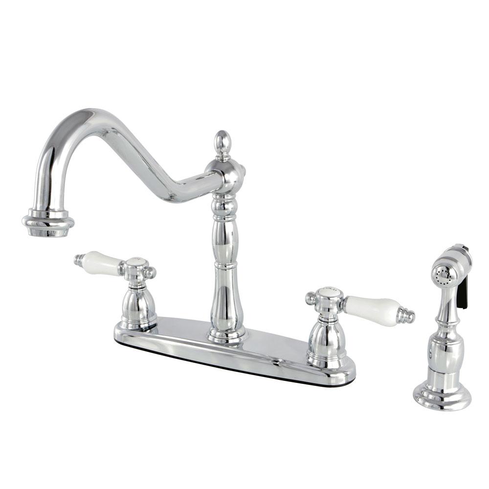 Kingston Brass Victorian English Porcelain 2-Handle Standard Kitchen ...