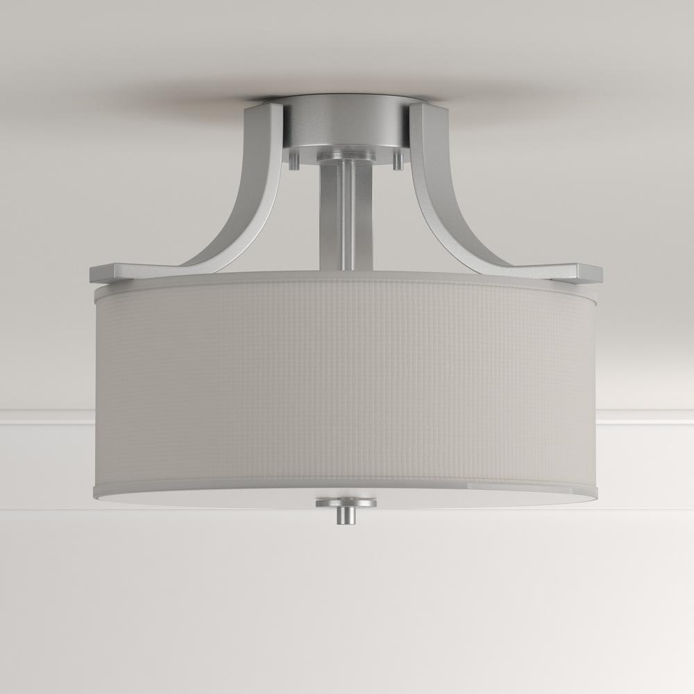 Thomas Lighting Pendenza 2 Light Brushed Nickel Ceiling Flushmount Thomas Lighting Pendenza 2 Light Brushed Nickel Ceiling Flushmount