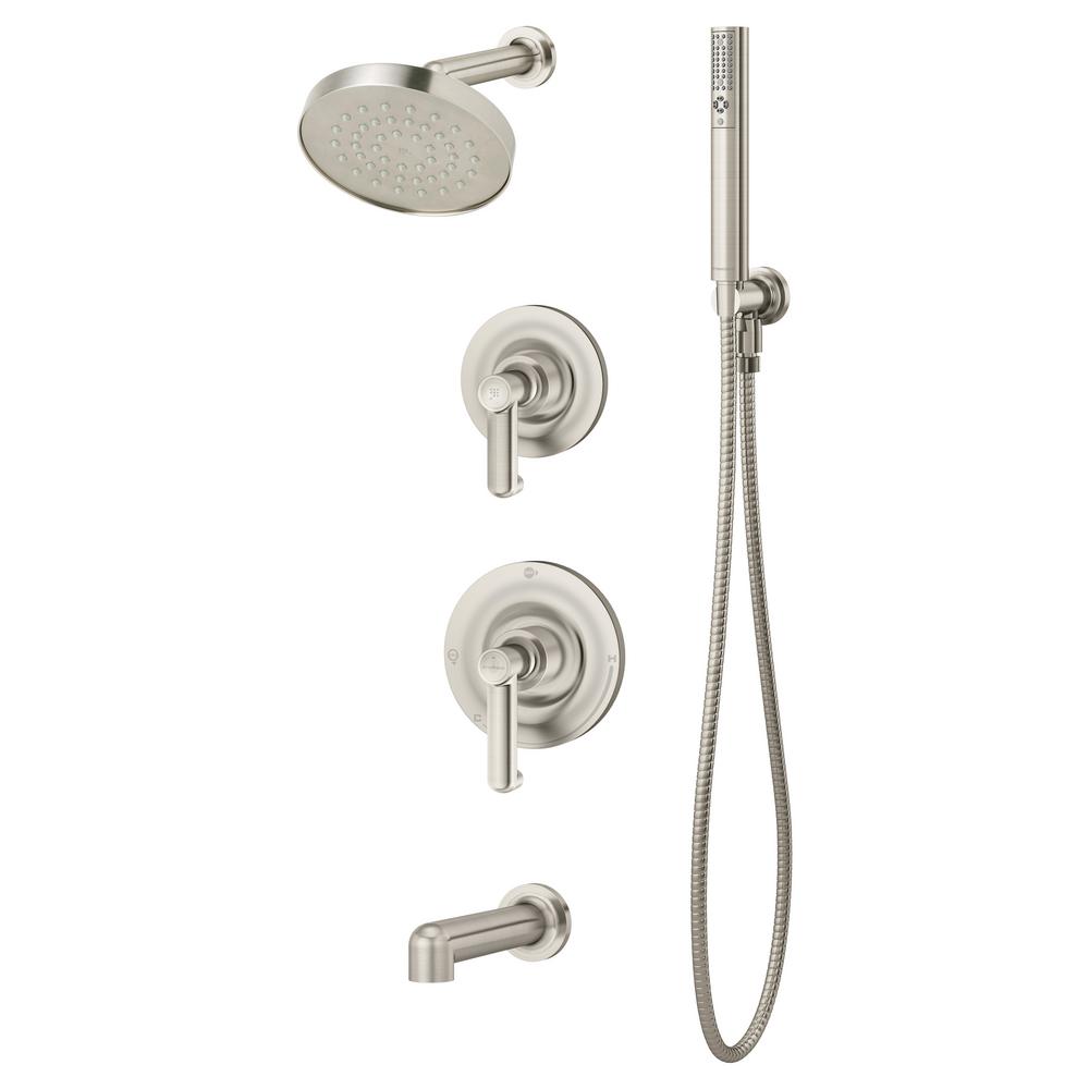 Symmons Museo 2Handle Tub and 1Spray Shower Trim with 2Spray Hand