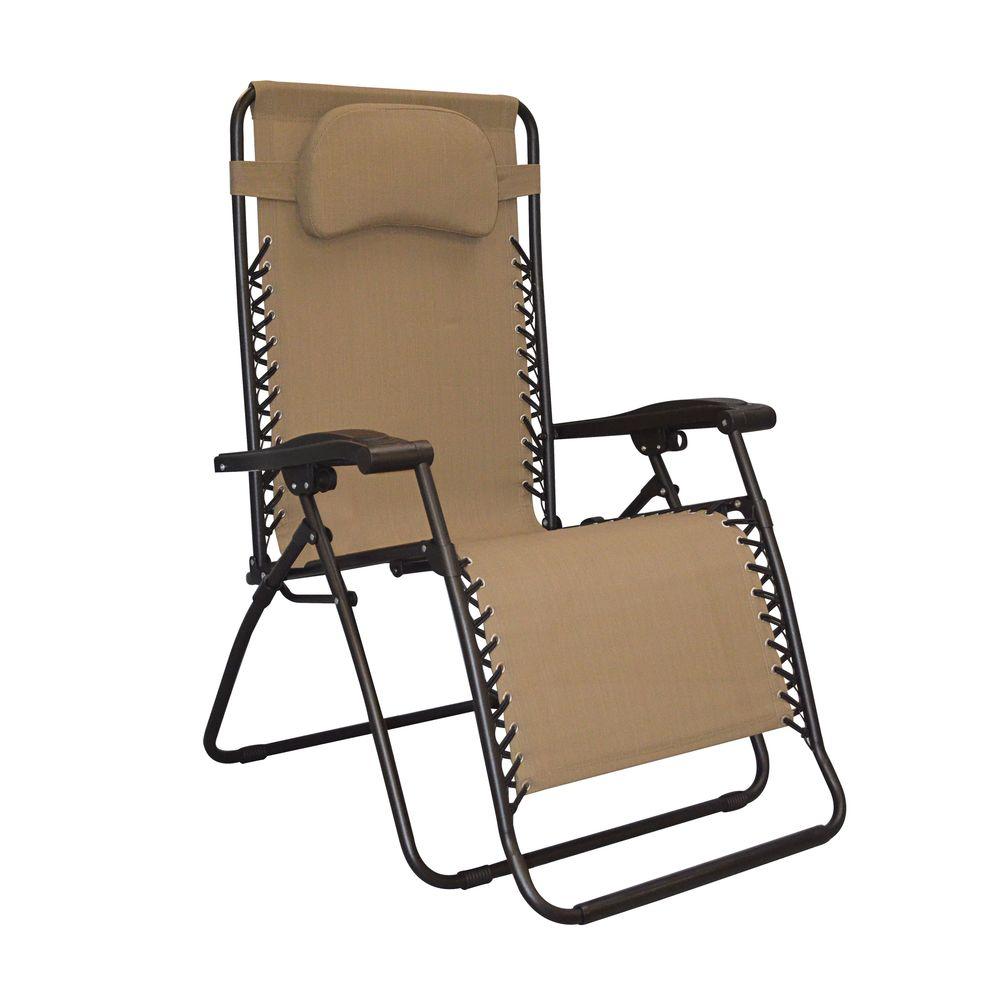 Caravan Sports Infinity Oversized Beige Zero Gravity Patio Chair