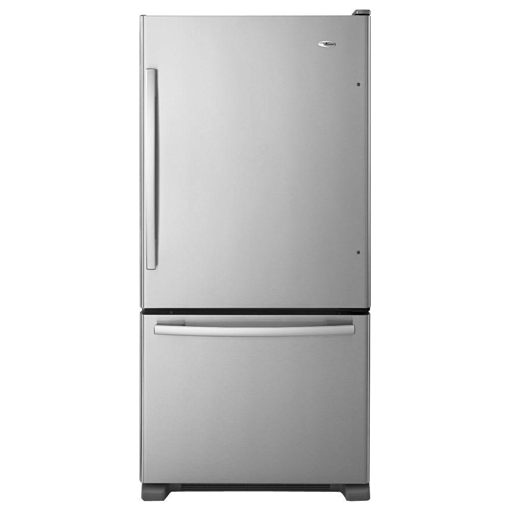 Amana 22 cu. ft. Bottom Freezer Refrigerator in Stainless Steel ...