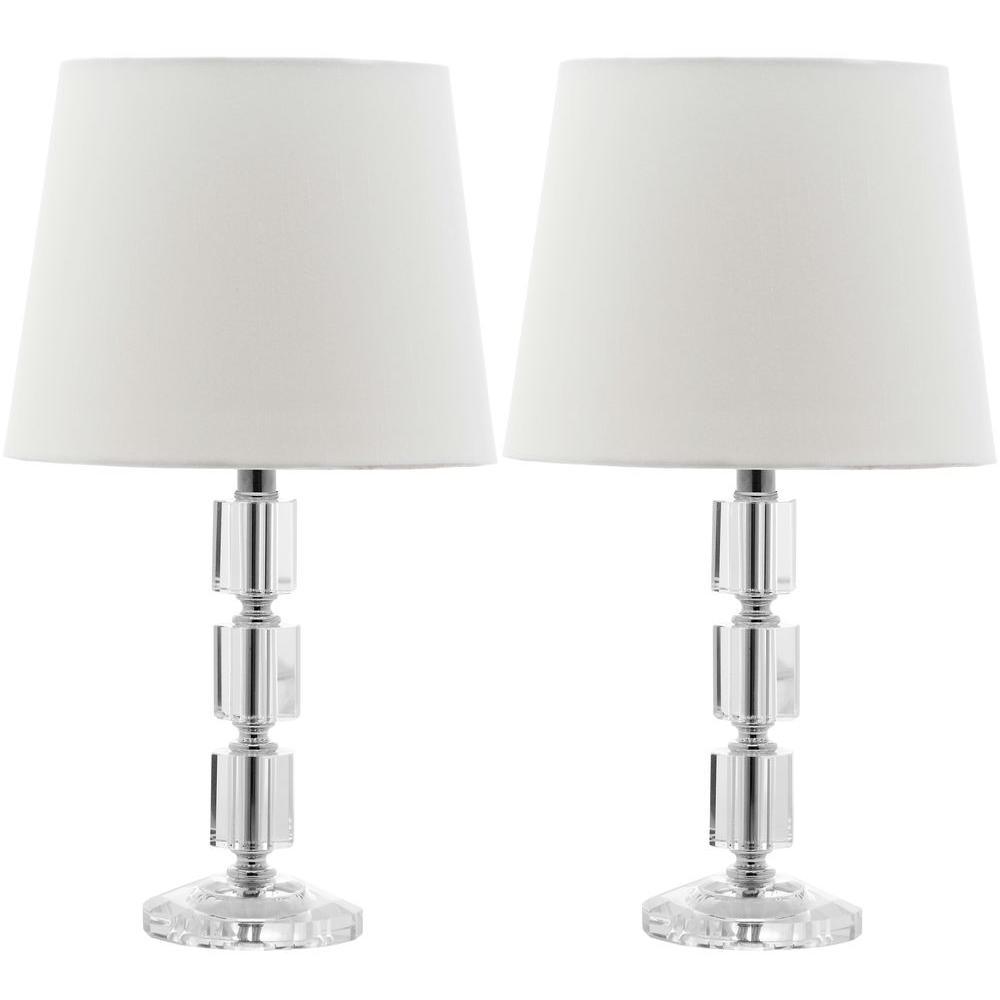 Safavieh Erin 15 In Clear Crystal Cube Lamp Set Of 2 Lit4126c Clear Crystal Cube Lamp Set Of 2