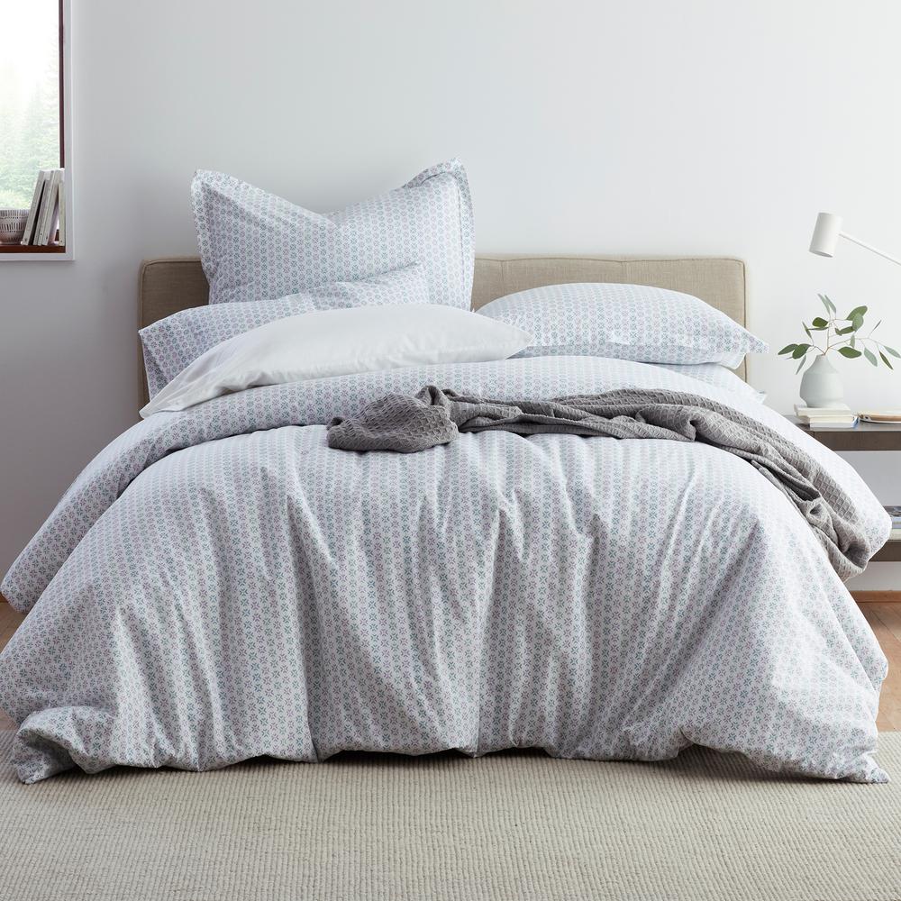 The Company Store Lacey 3 Piece Multicolored Striped Cotton Percale Full Duvet Cover Set 50390n F Multi The Home Depot