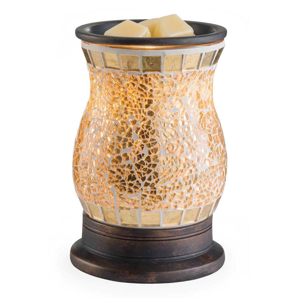 Candle Warmers Etc 8.8 in. Gilded Glass Illumination Fragrance Warmer