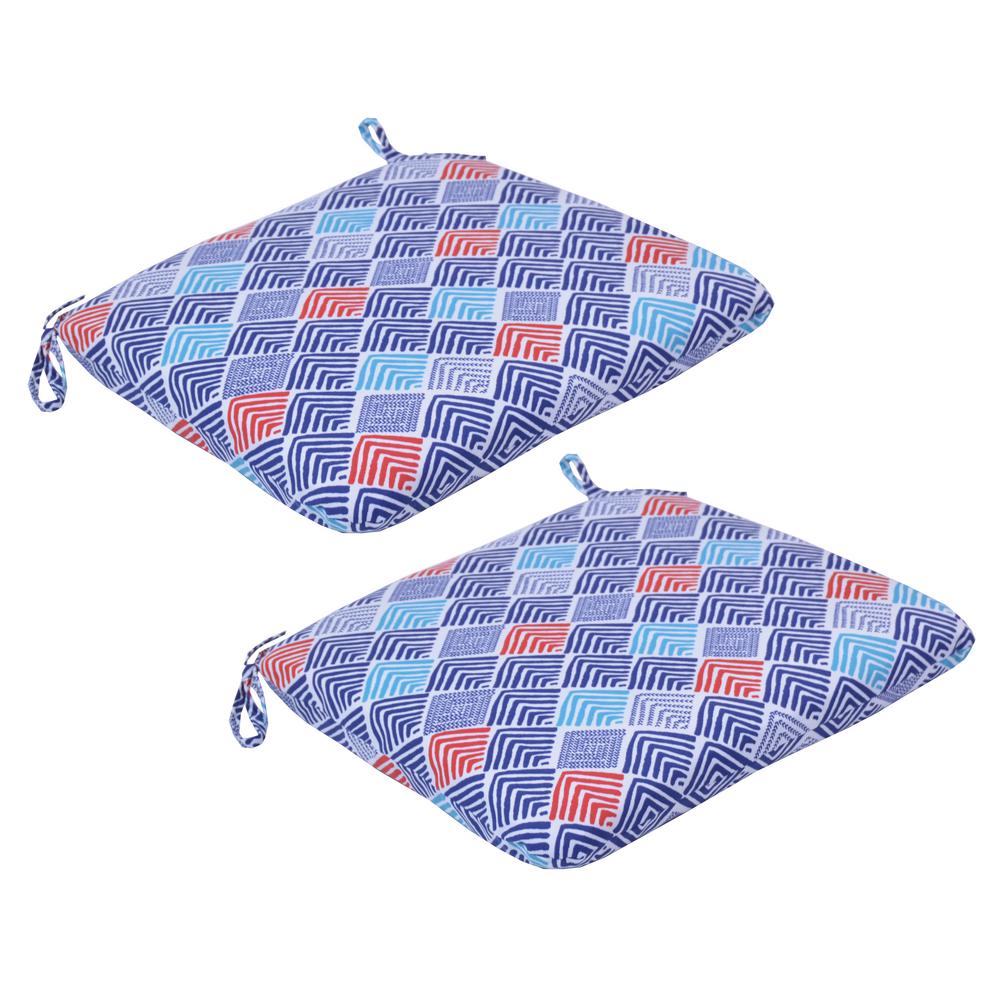 Baja Nautical Trapezoid Outdoor Seat Cushion (2Pack) 734802334200 The Home Depot