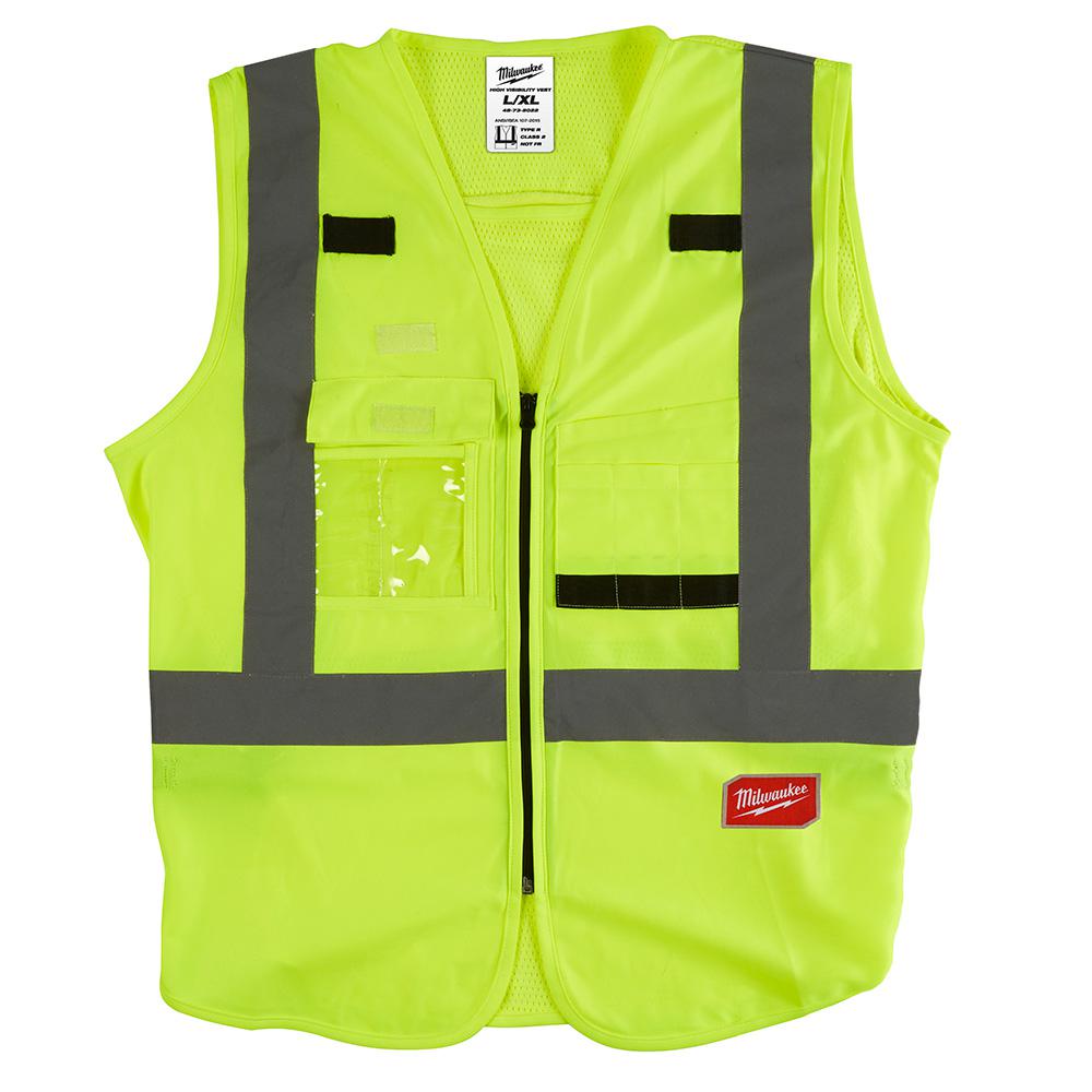 10 PACK NEON YELLOW SAFETY TRAFFIC VEST W// REFLECTIVE STRIPS SIZE 2XL