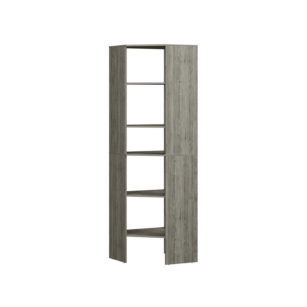 Closetmaid Style 25 In W Coastal Teak Corner Wood Closet Tower