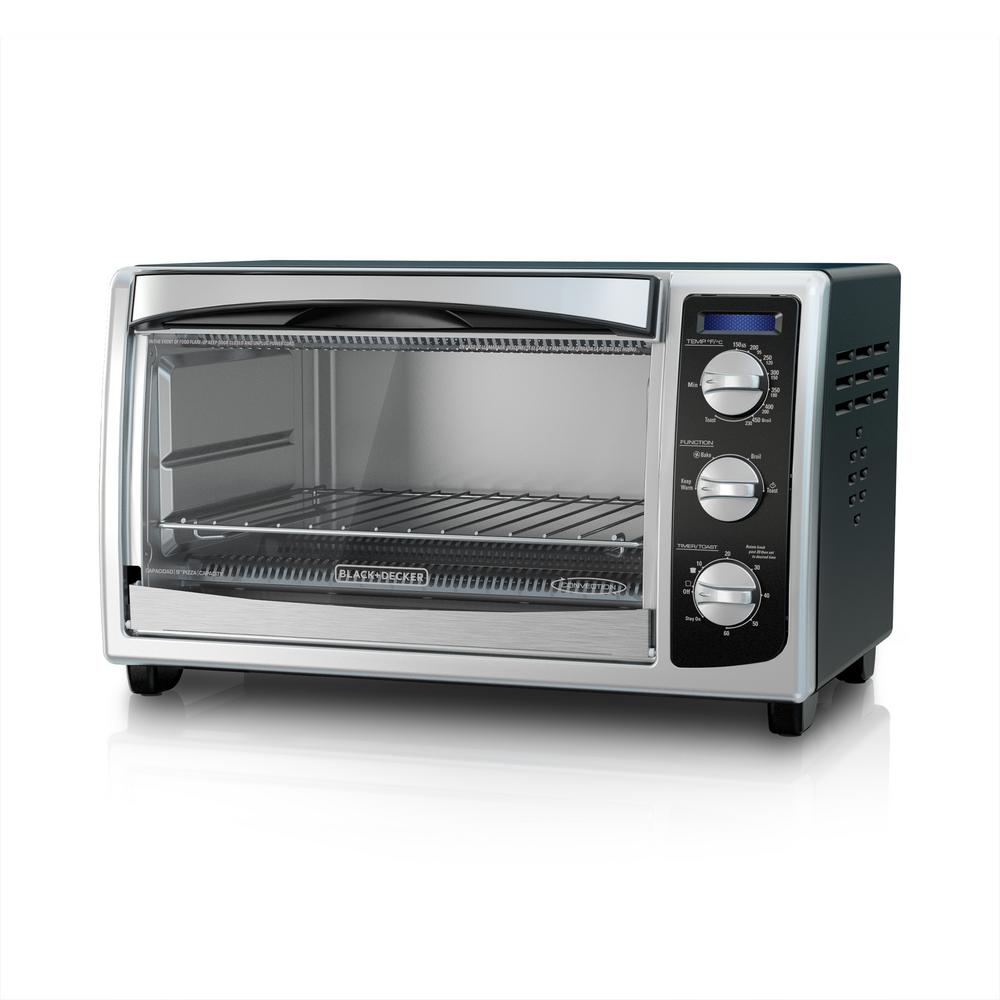 BLACK+DECKER 1500 W 6-Slice Stainless Steel Toaster Oven With Built-In ...