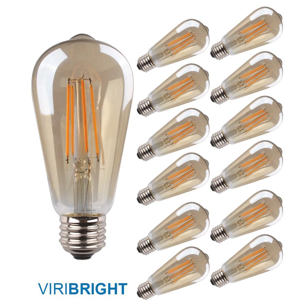 Viribright 40Watt Equivalent ST19 Decorative Bulb Amber