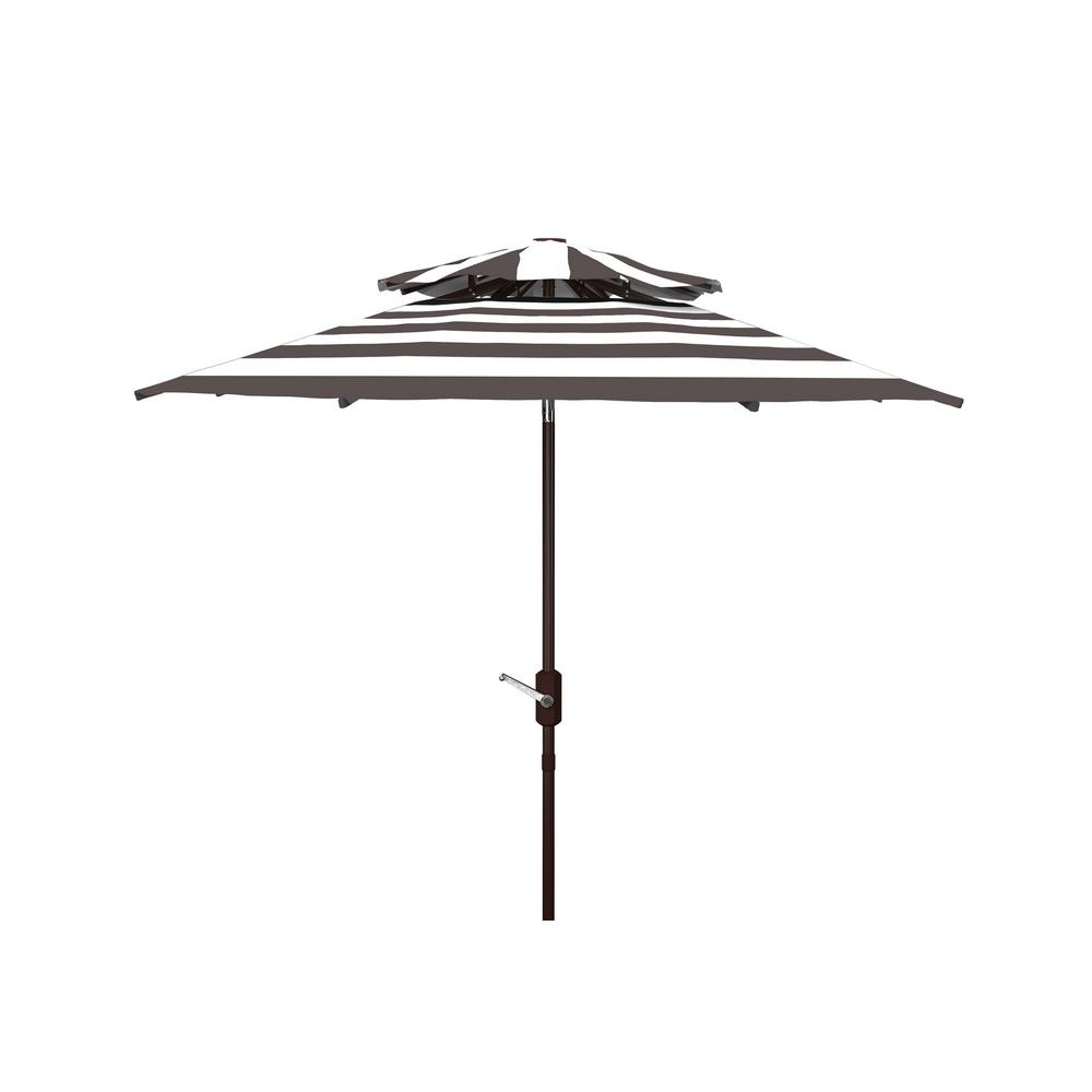 Gray Striped Patio Umbrellas Patio Furniture The Home Depot