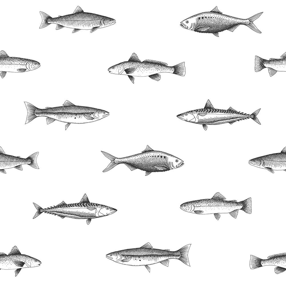 8 In X 10 In Fiyero Off White Fish Wallpaper Sample Dd1367sam The Home Depot