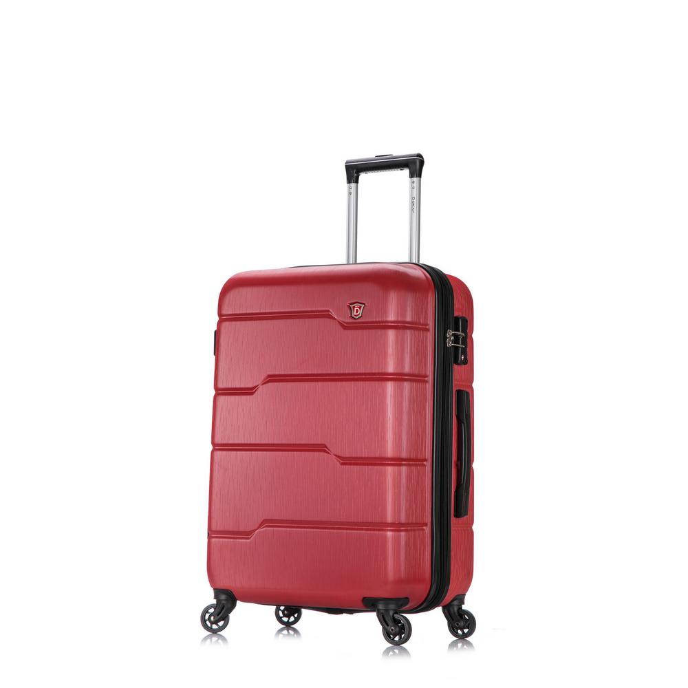 red lightweight suitcase