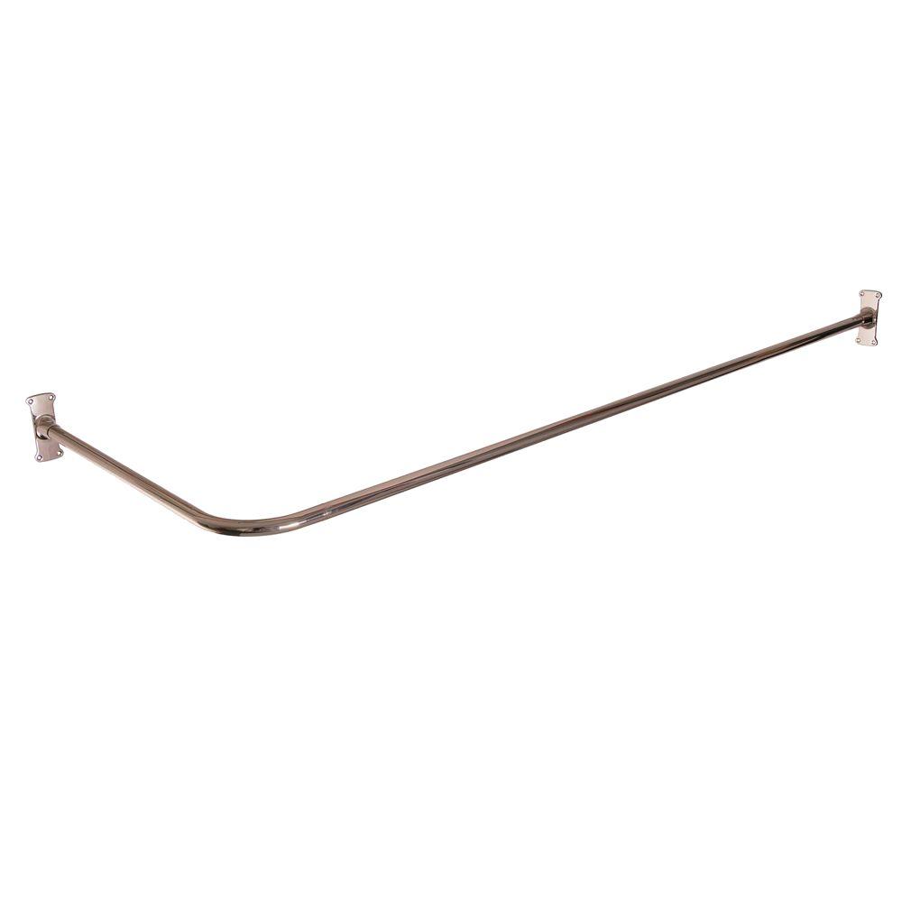 Barclay Products 66 In X 26 Corner Shower Rod Polished Corner Shower Rod In Polished Nickel