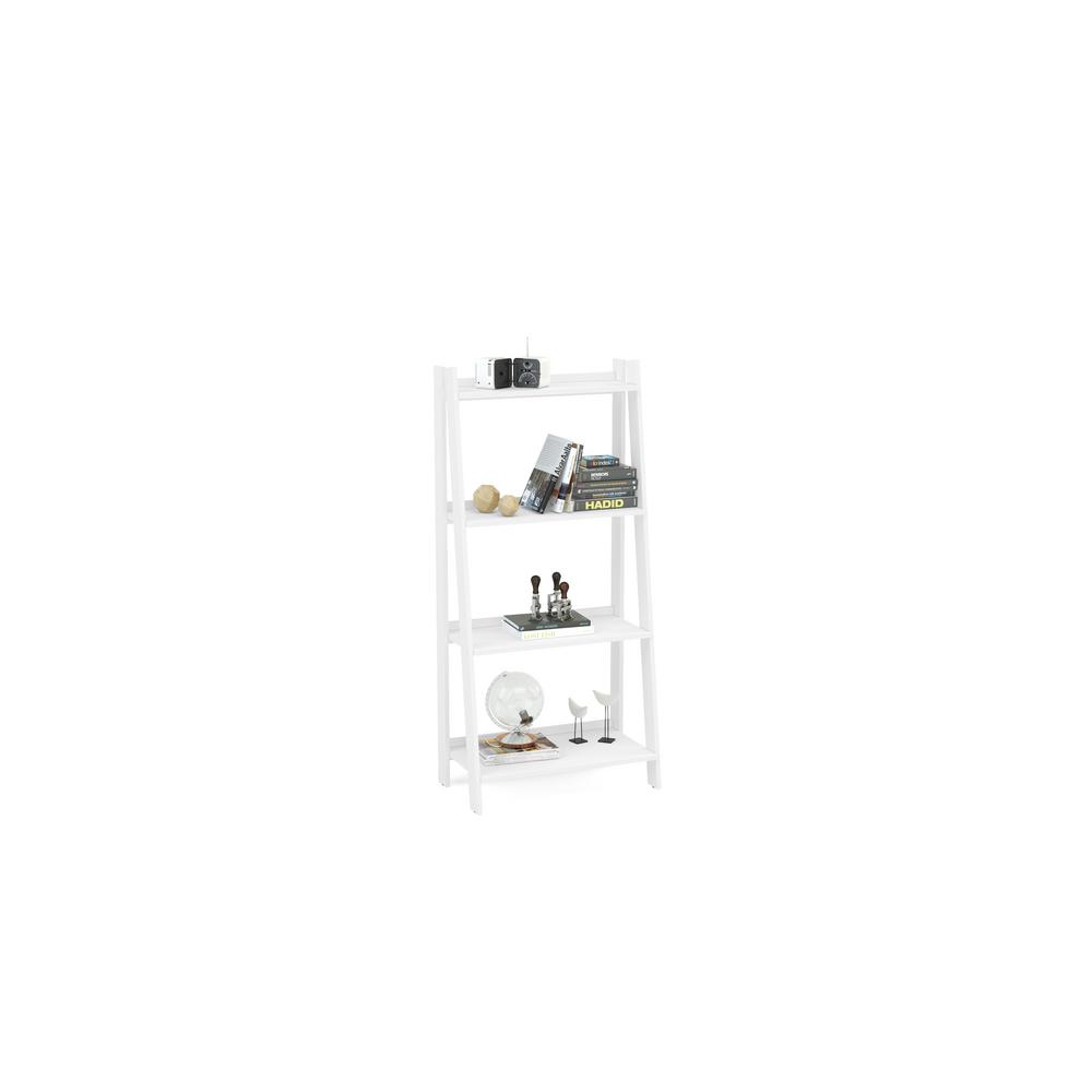 Lisbon White Ladder Bookshelf 1605300001 The Home Depot