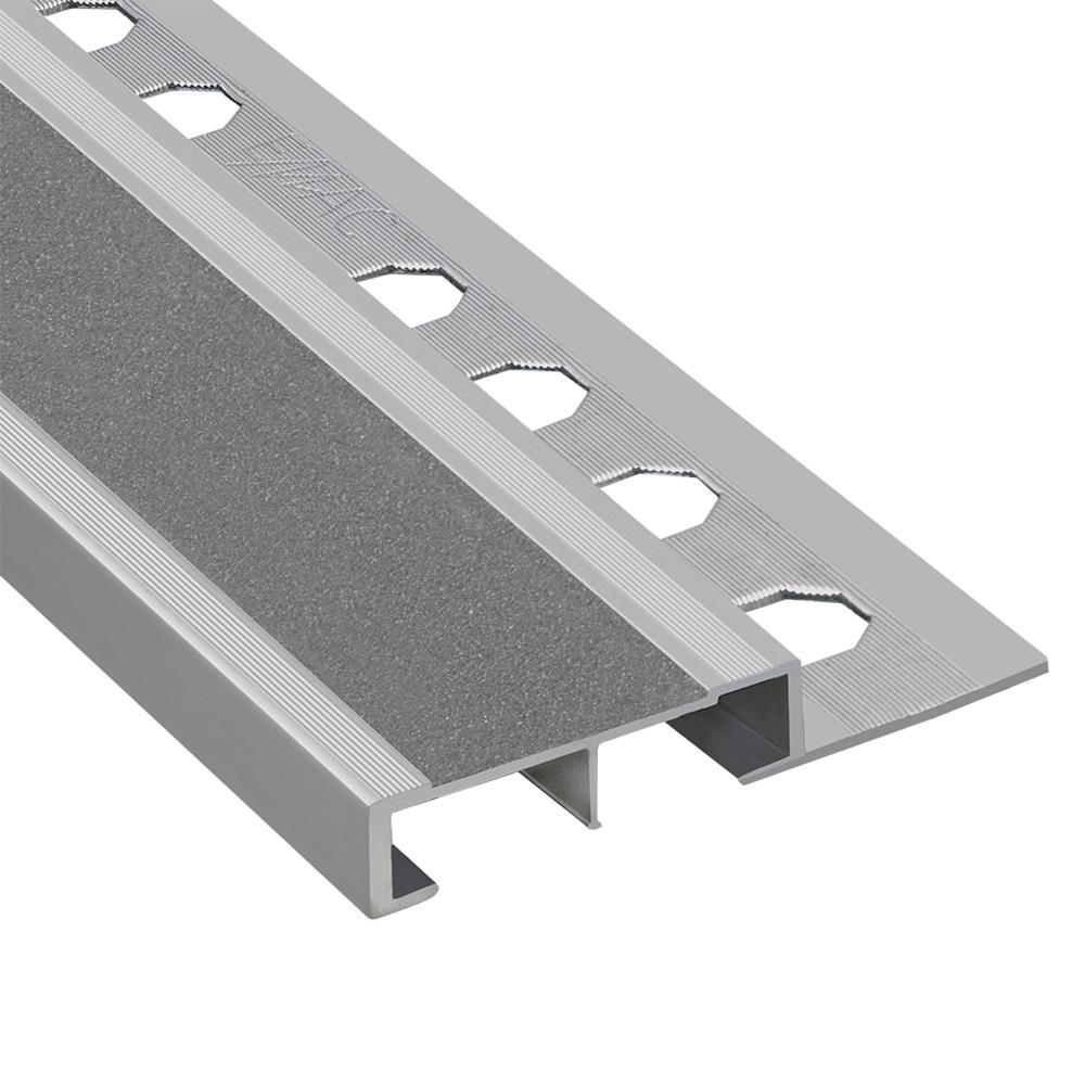 Emac Novopeldano Safety Plus Matt Silver Grey 3 8 In X 98 1 2 Novopeldano Safety Plus Matt Silver Grey 3 8 In X 98 1 2 Aluminum Tile Edging Trim