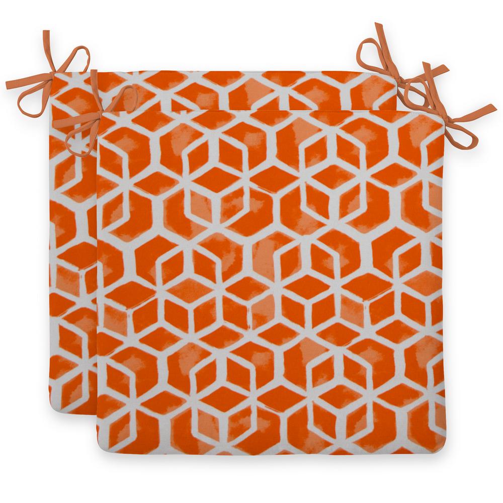 Grouchy Goose Orange Cubed Outdoor Seat Cushion 2 Pack 70838 The Home Depot - Orange Patio Seat Cushions Grouchy Goose Orange Cubed Outdoor Seat Cushion 2 Pack 70838 The Home Depot - Orange Patio Seat Cushions
